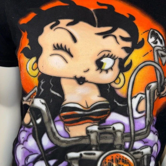 Betty Boop Graphic Tee - Black, Orange, Purple - Picture 3 of 6
